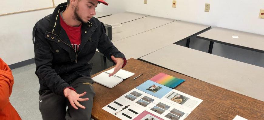 Student studying graphic design
